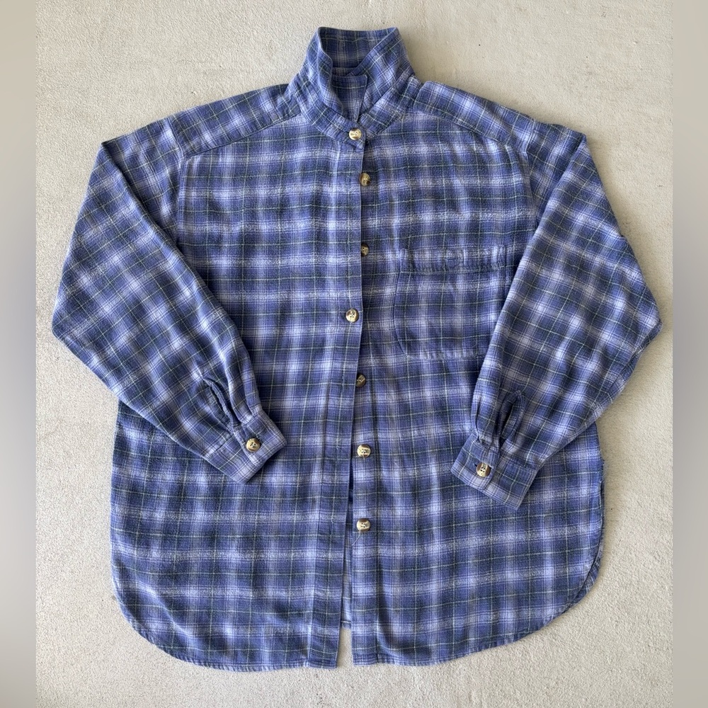 Classic Element Blue Plaid Long-Sleeve Button
Up, Medium